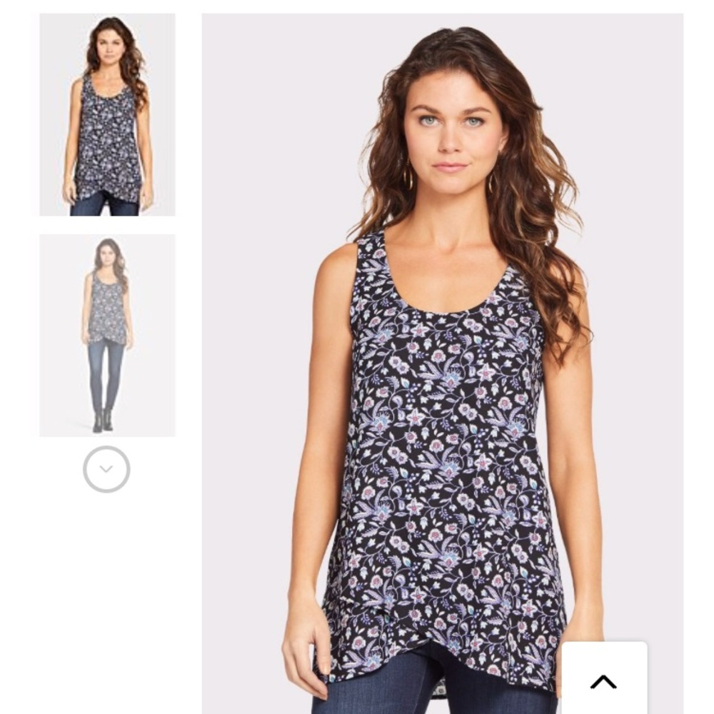 Evereve Allison Joy crossover shell tank tunic M